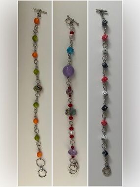 Dice Charm Bracelet in Black, White & Red - Women Jewelry Bracelets